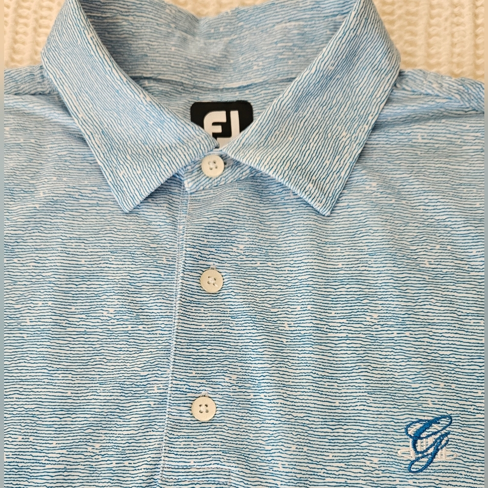 FootJoy GREENBRIAR Light Blue Heathered Stripe Polo